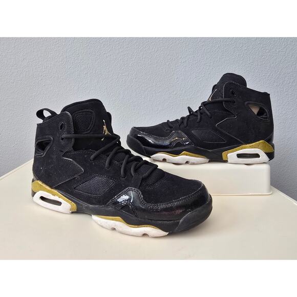 Kids Air Jordan 12 Sneakers Retro GS Black Gold Size 5.5Y Streetwear 90 - Picture 1 of 7